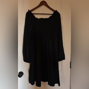 Women's Black Off-Shoulder Long Sleeve Dress